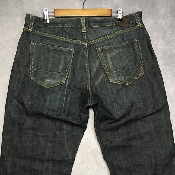 Banana Republic Other - Banana Republic Men Straight Leg Blue Jeans size 36x32 Raw Look Denim Button Fly
